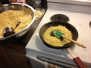 Saute the kernels with butter.